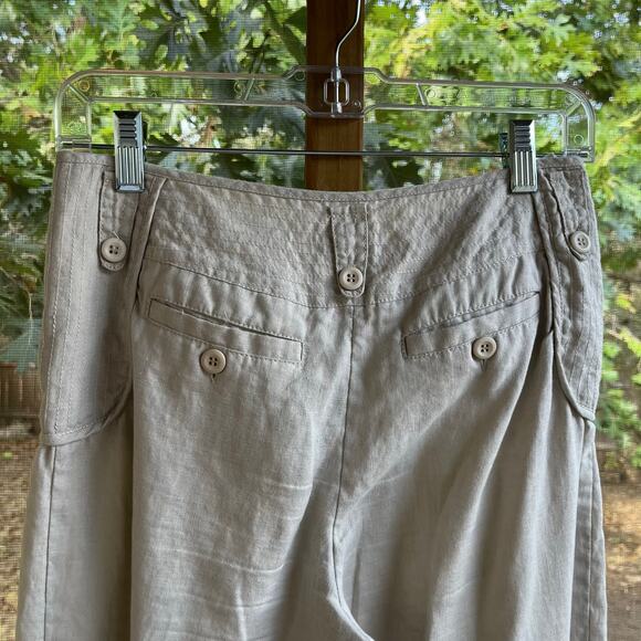 Diane VonFurstenberg Women's Khaki Pleated Capri Pants Size M - Picture 4 of 7